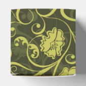 Illustriertes Blumenmuster in Schwarz und Grün Geschenkschachtel (Oben)