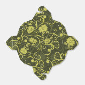 Illustriertes Blumenmuster in Schwarz und Grün Geschenkschachtel (Ungefaltet)