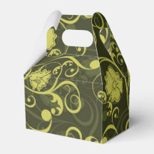 Illustriertes Blumenmuster in Schwarz und Grün