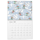 Illustriertes botanisches Blatt-Muster Kalender (Jan 2027)