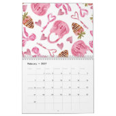 Illustriertes botanisches Blatt-Muster Kalender (Feb 2027)