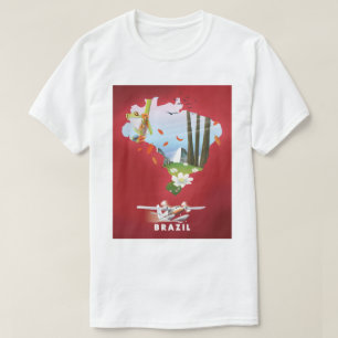 Illustriertes Brasilien-Reiseposter. T-Shirt