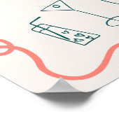 Illustriertes Brautparty mit französischer Hand Poster (Ecke)