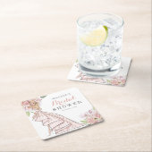 Illustriertes Brautparty mit Wasserfarbe Rechteckiger Pappuntersetzer (Vor Ort)