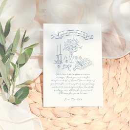 Illustriertes Brautparty mit weißer Hand Dankeskarte