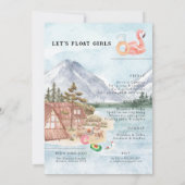 Illustriertes Camping am See | Bachelorette Weeken Einladung (Rückseite)