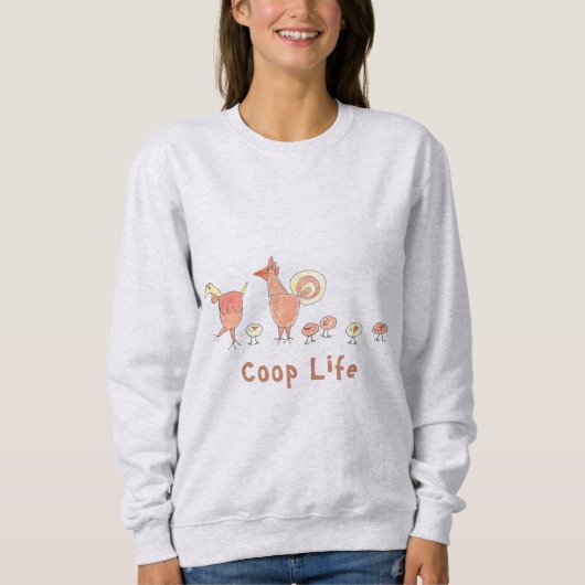 Illustriertes Coop Life für Hühnerfamilien Sweatshirt (Vorderseite)