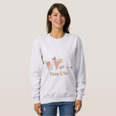 Illustriertes Coop Life für Hühnerfamilien Sweatshirt (Vorne ganz)