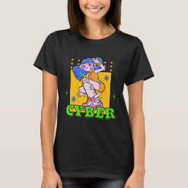 Illustriertes Cyber-Girl T-Shirt