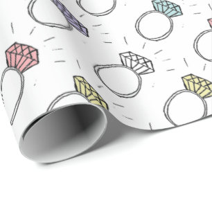 Illustriertes Diamantrennmuster Geschenkpapier
