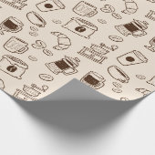 Illustriertes Elementmuster der Brown-Kaffeebohnen Geschenkpapier (Ecke)