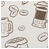 Illustriertes Elementmuster der Brown-Kaffeebohnen Stoff (Nahaufnahme)