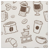 Illustriertes Elementmuster der Brown-Kaffeebohnen Stoff (Muster)