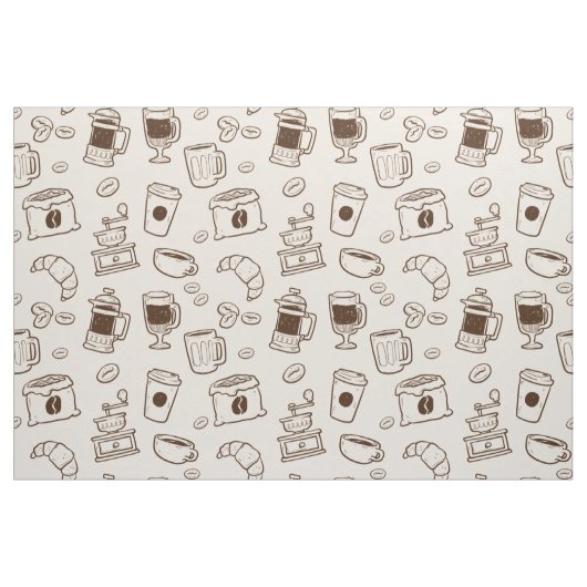 Illustriertes Elementmuster der Brown-Kaffeebohnen Stoff (Fat Quarter (45,7 x 55,9 cm))