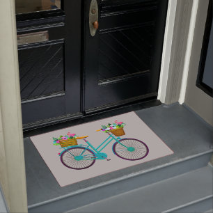 illustriertes Fahrrad in lebendiger Farbe Fußmatte