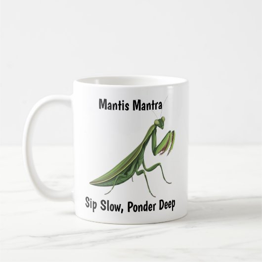 Illustriertes Gebet Mantis Personalisiert Kaffeetasse (Links)