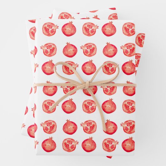 Illustriertes Granatapfelfrucht Geschenkpapier Set (Beispiel)