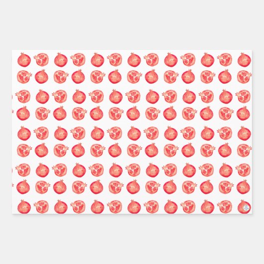 Illustriertes Granatapfelfrucht Geschenkpapier Set (Vorderseite)
