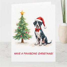 Illustriertes Großes Ding und Weihnachtsbaum Karte