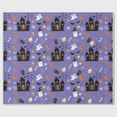 Illustriertes Halloween-Muster mit Lila Geschenkpapier (Flach)