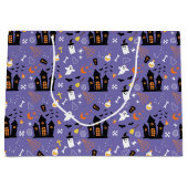 Illustriertes Halloween-Muster mit lila Große Geschenktüte (Vorderseite)