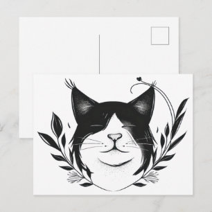 Illustriertes Haustier-Logo Postkarte