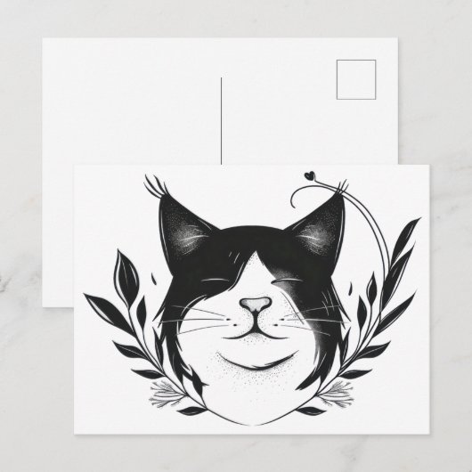 Illustriertes Haustier-Logo Postkarte (Vorne/Hinten)