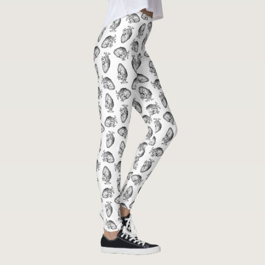 Illustriertes Herzdiagramm CUSTOM HINTERGRUND Leggings (Rechts)