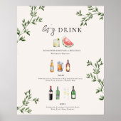 Illustriertes Hochzeitstil-Bar-Poster Poster (Vorne)