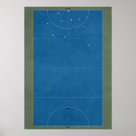 Illustriertes Hockeyfeld von oben Poster