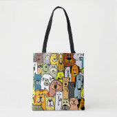 Illustriertes Hunddesign Tasche (Vorderseite)