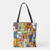 Illustriertes Hunddesign Tasche (Rückseite)