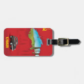 ILLUSTRIERTES Kartenposter der UdSSR Gepäckanhänger (Vorderseite horizontal)