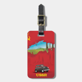 ILLUSTRIERTES Kartenposter der UdSSR Gepäckanhänger