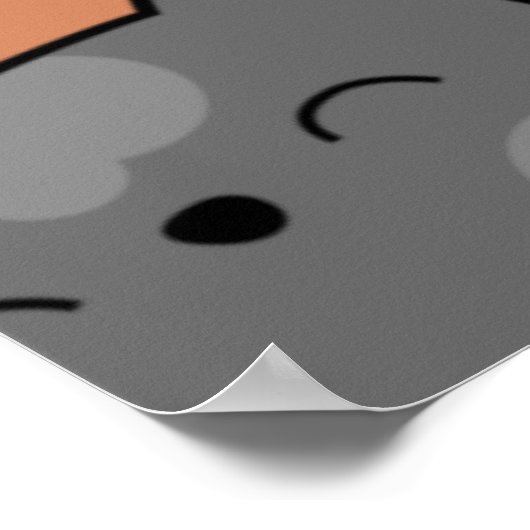 illustriertes Katzen-Design Poster (Ecke)