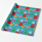 Illustriertes Kinder-Monster Geschenkpapier (Ungerollt)