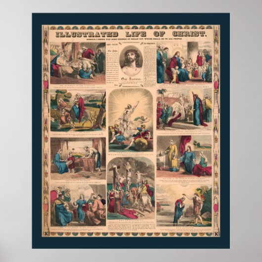 Illustriertes Leben Christi 1856 Lithograph Poster (Vorne)