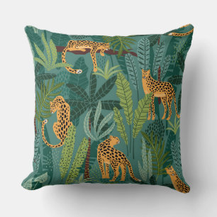 Illustriertes Leopardendesign Kissen