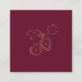 Illustriertes Locket Monogramm für das Hochzeitssz Begleitkarte (Rückseite)