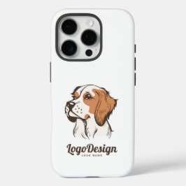 Illustriertes Logo eines Hundekopfes im Profil iPhone 16 Pro Hülle