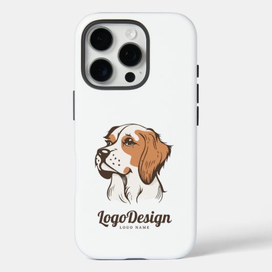 Illustriertes Logo eines Hundekopfes im Profil Case-Mate iPhone Hülle (Rückseite)
