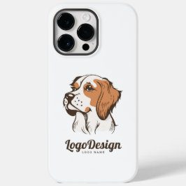 Illustriertes Logo eines Hundekopfes im Profil Case-Mate iPhone 14 Pro Max Hülle