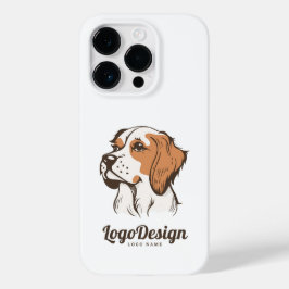 Illustriertes Logo eines Hundekopfes im Profil Case-Mate iPhone 14 Pro Hülle