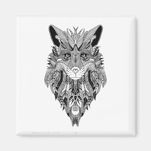 Illustriertes Mandala-Stammesdesign Magnet (Vorne)