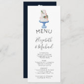 Illustriertes Menü Hochzeitstorte Doppelseitig Einladung (Vorne/Hinten)