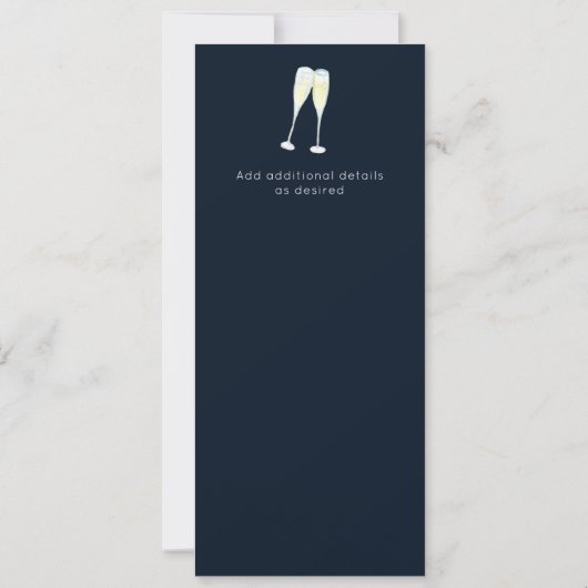 Illustriertes Menü Hochzeitstorte Doppelseitig Einladung (Rückseite)