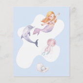 Illustriertes Mermaid Baby Dusche Bingo Spiel (Rückseite)