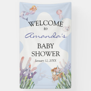 Illustriertes Mermaid Begrüßungszeichen Banner