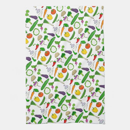 Illustriertes Mischmuster Geschirrtuch (Vertikal)