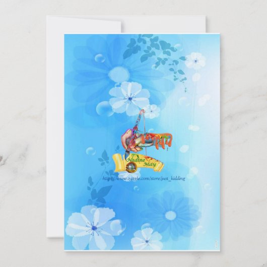 Illustriertes Moon-Blume-Brautparty Einladung (Rückseite)